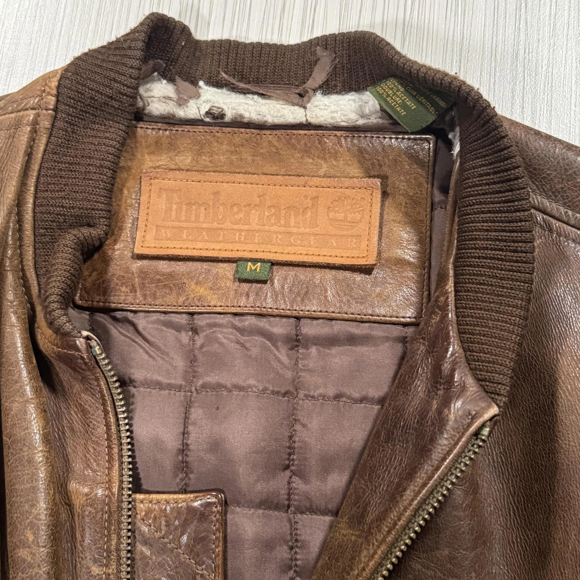 Vintage Timberland Weathergear Brown Leather Jacket (Size M) — RootsBK